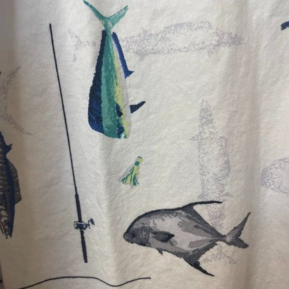 Columbia Fish and Fishing Rods Graphic Button Down Shirt Men's Size M - Picture 3 of 7